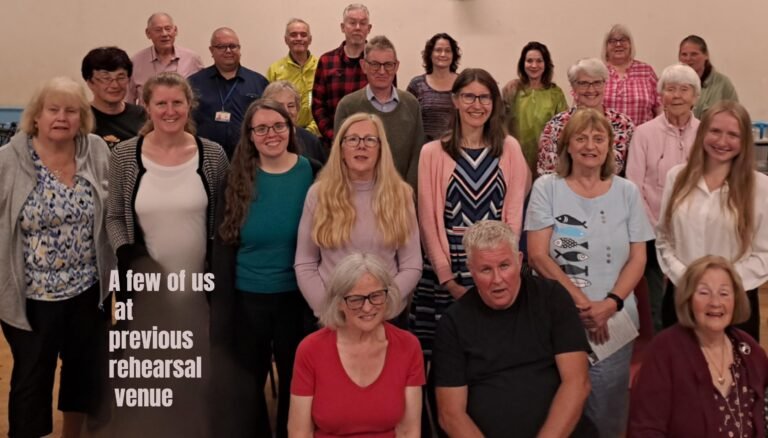 photo lots of choir members quinborne choir at previous rehearsal venue