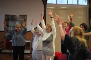 warm up at rehearsal before choral singing Birmingham UK