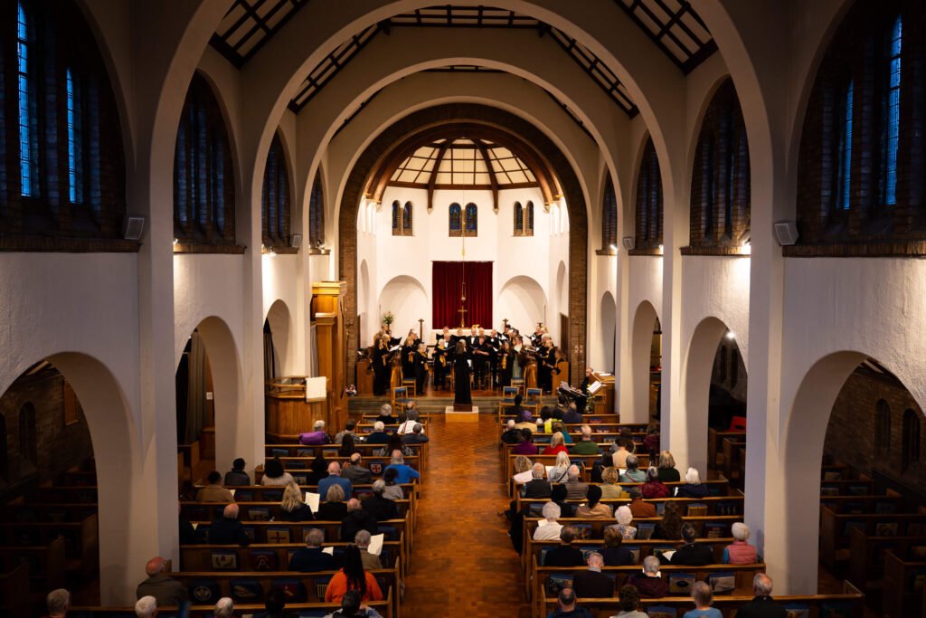 Choral choir and audience for Birmingham concert, Quinborne Choir, Quinborne Choir performing at St Faith & St Laurence Church in Harborne